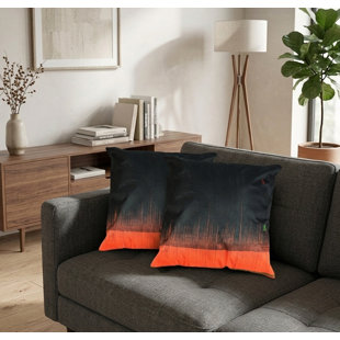 Handmade Eco-Friendly 16''X16'' Decorative Cushion Covers Abstract Silk Black Indoor Pack of 2