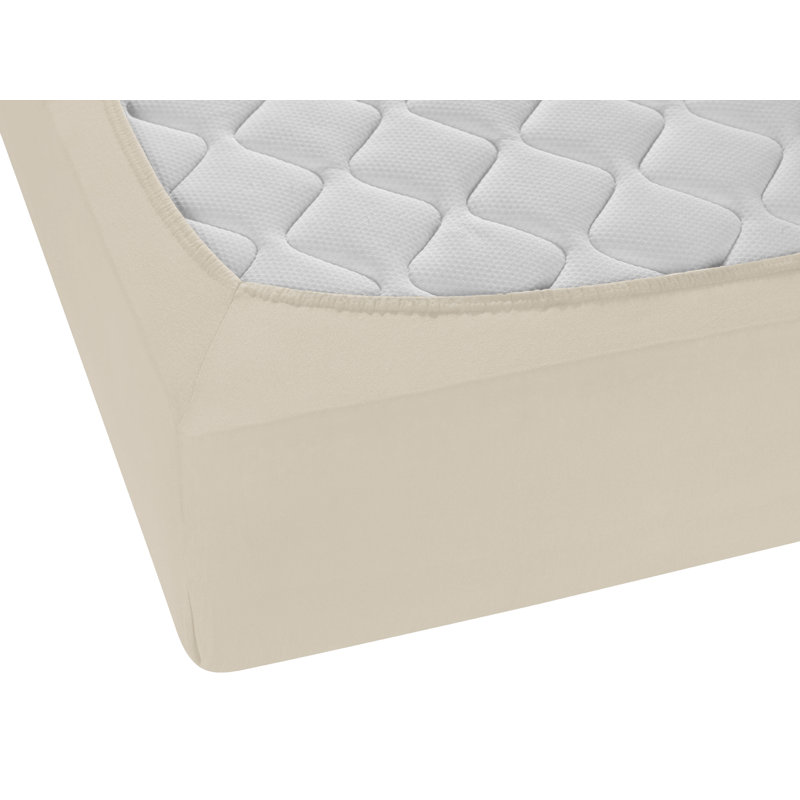 100% Cotton Jersey Knit Fitted Sheet, 90-100 x 190-220 cm, Light Grey