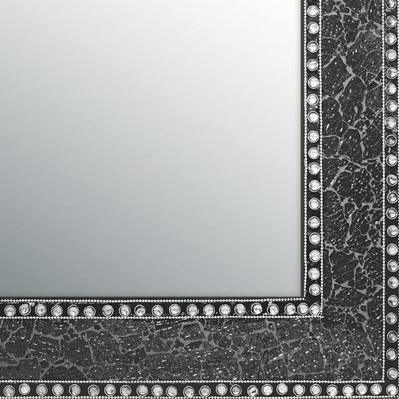 Dederang Glass Frame Rectangle Mirror, Black
