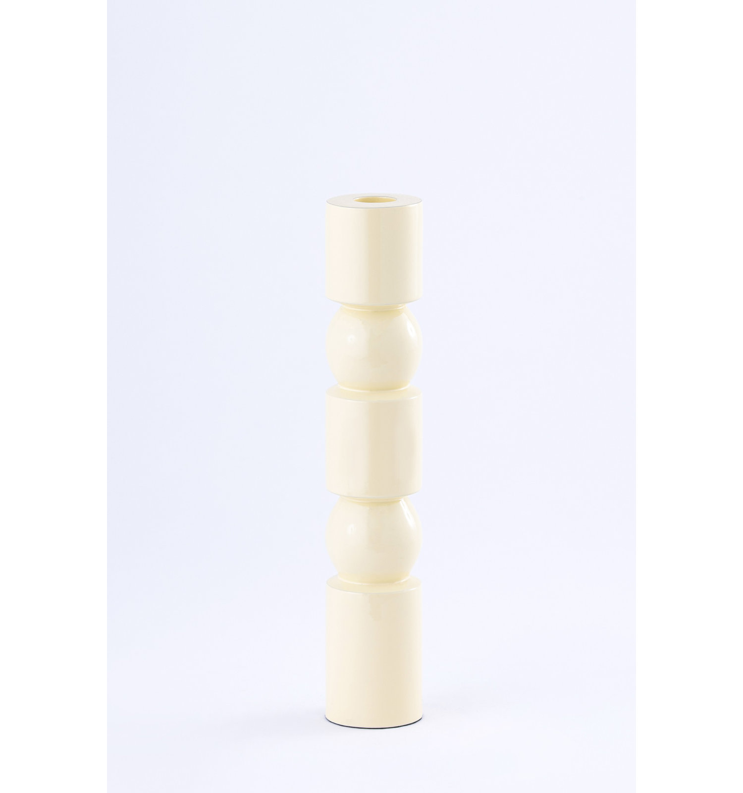 Aluminium Candle Holder Large Off-White, 11" H x 2" W x 2" D