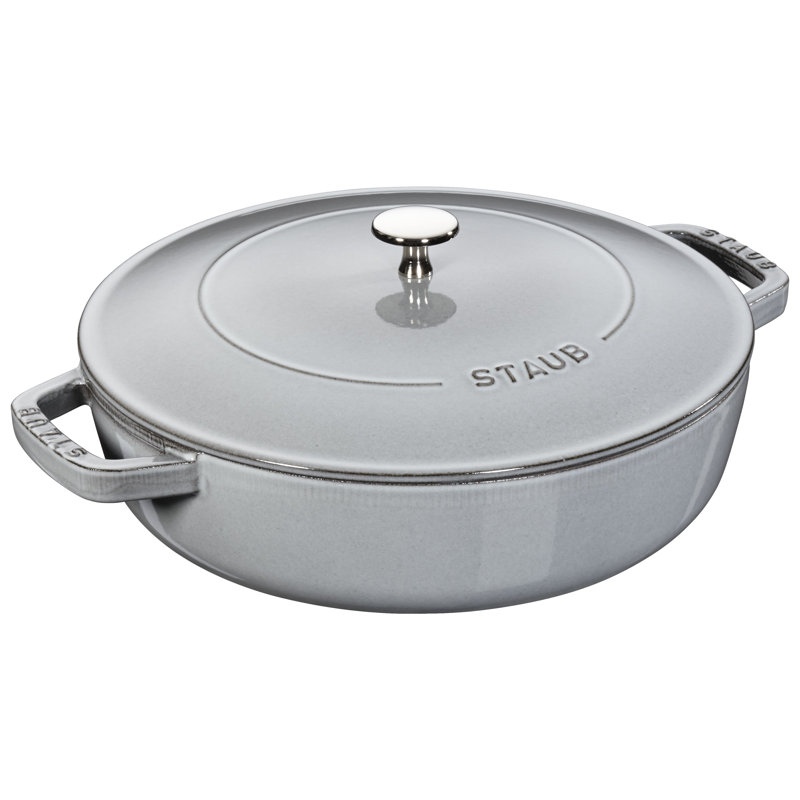 Poêle à sauter ronde en fonte Braisers, Gris, 2,75 pte