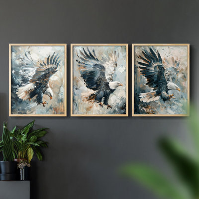 Aviary Study  Series  XXXVIII  -Set Of 3 Framed Giclee Prints -Ready to Hang