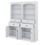 Armoire de rangement pour salle de bain avec portes quadruples avec tablettes personnalisables et six tablettes ouvertes