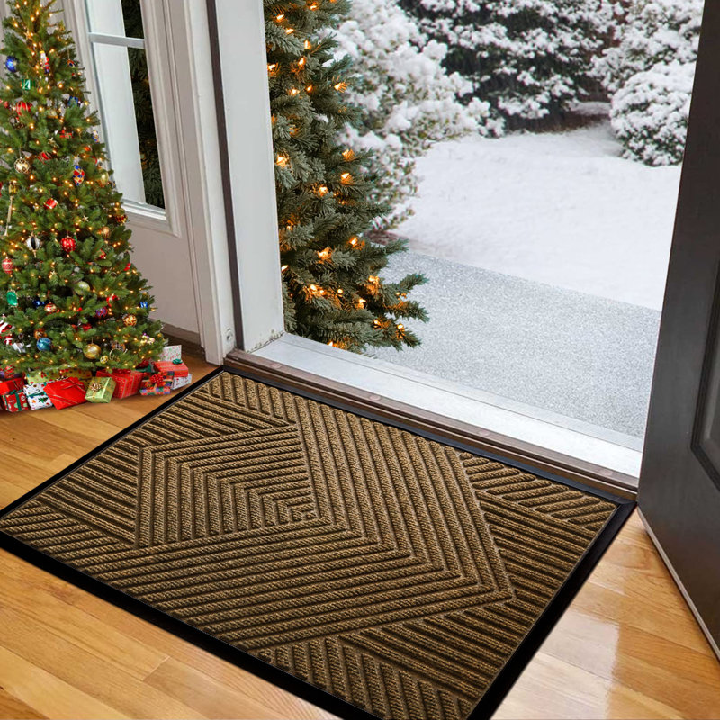 Tapis de porte d'extérieur antidérapant Lodewyk, L 32 po x L 48 po, Kaki