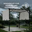 Pergola Sunjoy 2,74 m x 2,74 m, pergola classique en acier noir mat avec auvent blanc rétractable pour terrasse et jardin, idéale pour les activités de plein air.-111101522