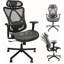 Chaise de bureau en filet, chaises de bureau ergonomiques avec roulettes, support lombaire réglable, accoudoirs, chaise de bureau à haut dossier inclinable avec roulette silencieuse pour le bureau, la maison, les jeux