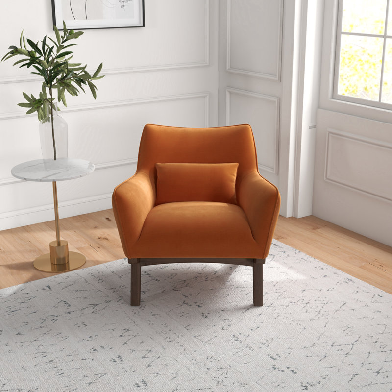 Fauteuil Lincolnshire, Velours orange