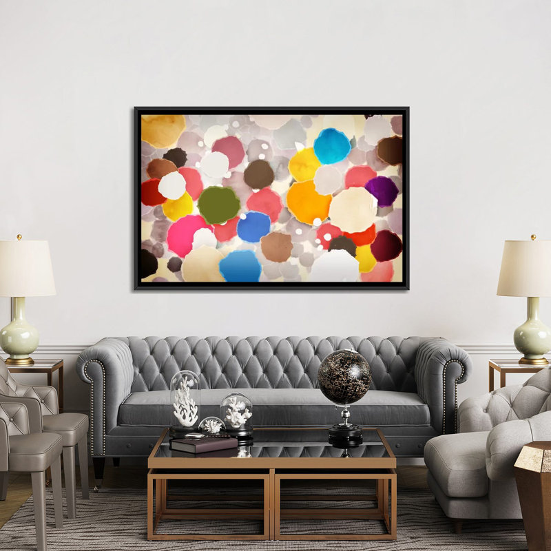 «Murali» par Edward Selkirk - reproduction d'art sur toile tendue, H 18 po x l 26 po x P 1,5 po, Toile avec cadre noir