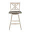 Ensemble de 2 chaises à hauteur de comptoir, chaise de salle à manger pivotante à 360 degrés en bois d'hévéa massif gris-blanc, dossier en X-329836100