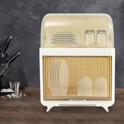 Séchoir à vaisselle à 2 niveaux, boîte de rangement pour la vaisselle