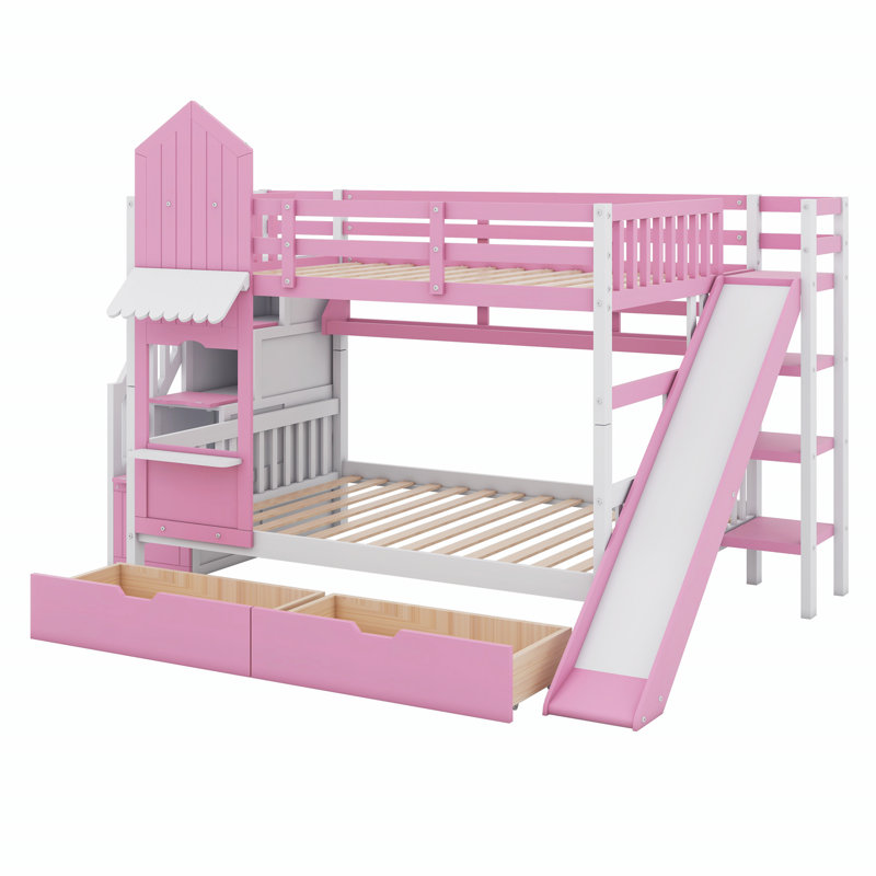Lit pour enfants Colliers, Double, Rose