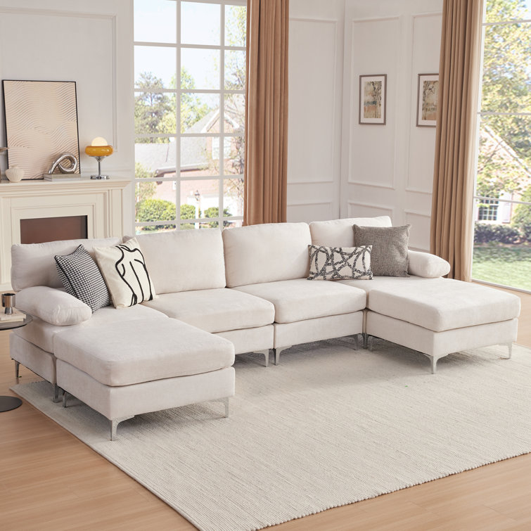 123.62‘’ Oversized Upholstered 6 Seater Modular Sectional Sofa