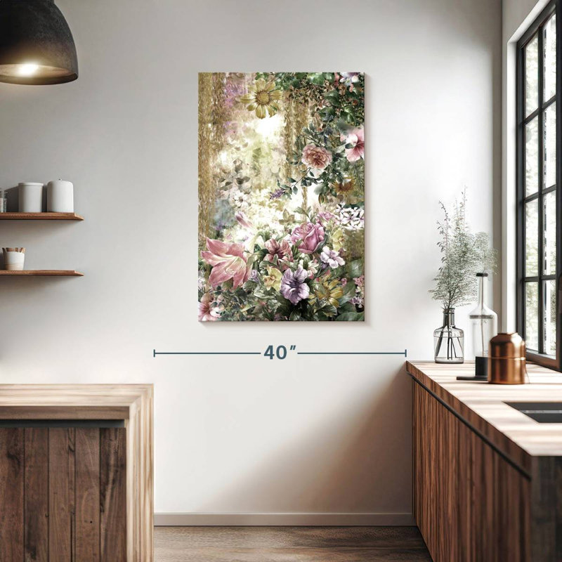 Harnek, fleurs printanières abstraites, H 39 po x l 26 po