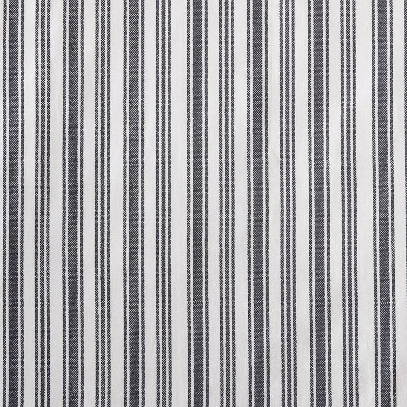 Charcoal and White Striped Cotton Queen Duvet Cover