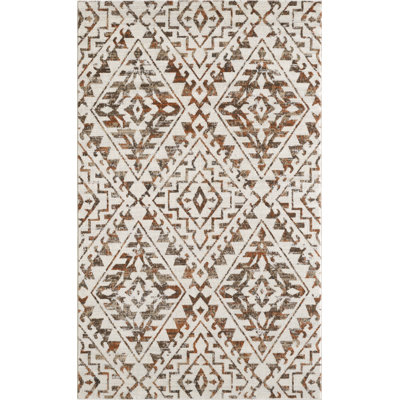 Losoya Geometric Southwestern Area Rug in Brown/Beige/Cream