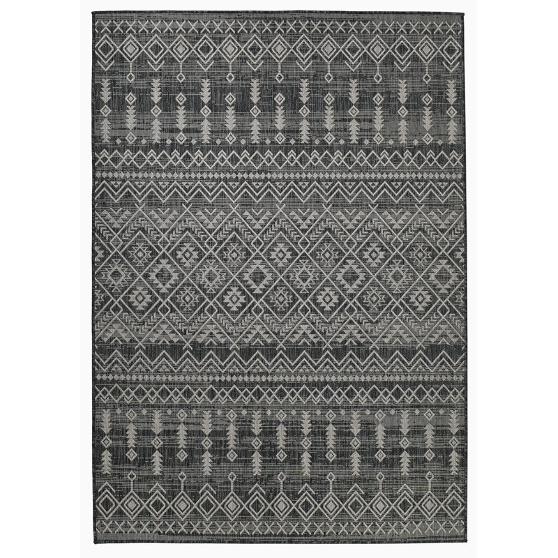 Jeton Geometric Indoor / Outdoor Rug, Rectangle 7'8" x 9'8"