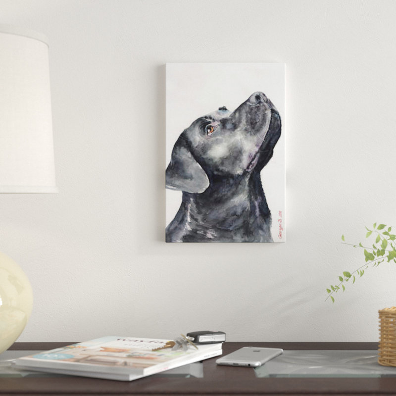 «Black Labrador» par George Dyachenko - impression sur toile tendue, H 26 po x l 18 po x P 1,5 po, Toile tendue, Pas de tapis