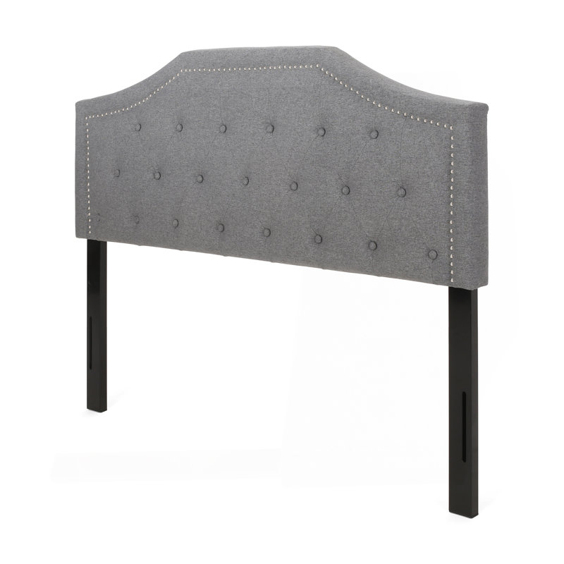 Tête de lit double et grand lit, Gris anthracite