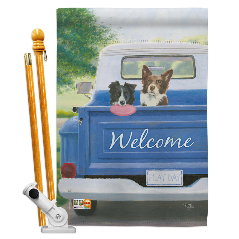 Ensemble de drapeaux en polyester 40 x 28 po Play Day With Buddy