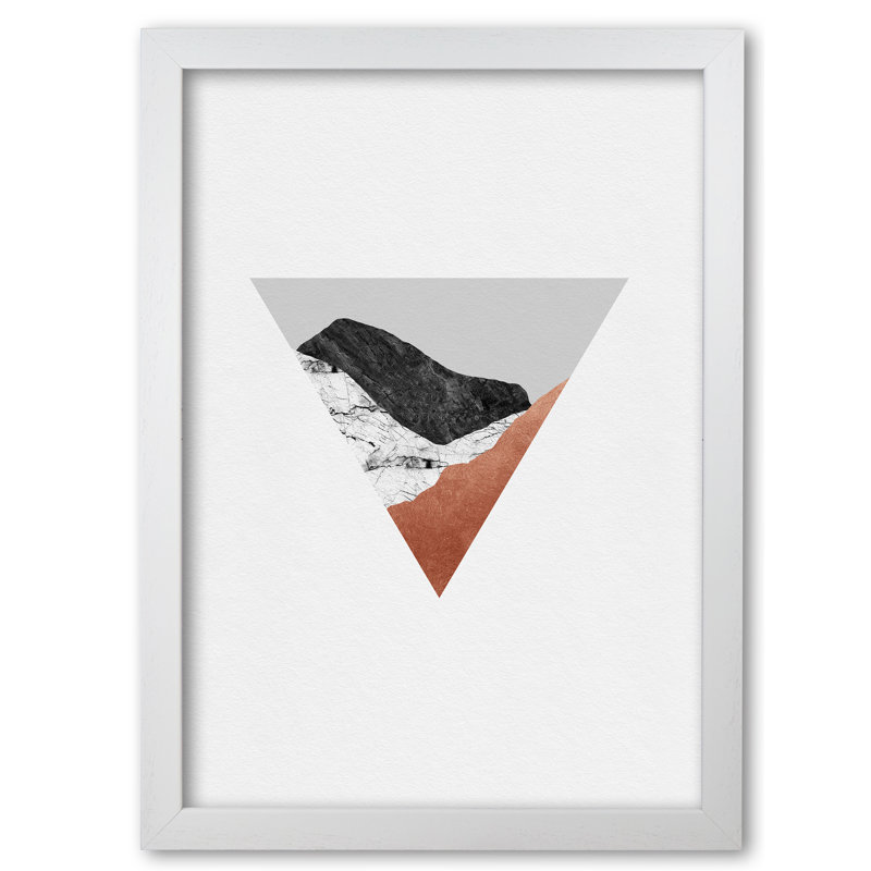 Copper Geometric II - Print, 30 cm H x 21 cm W x 5 cm D, White Grain Frame
