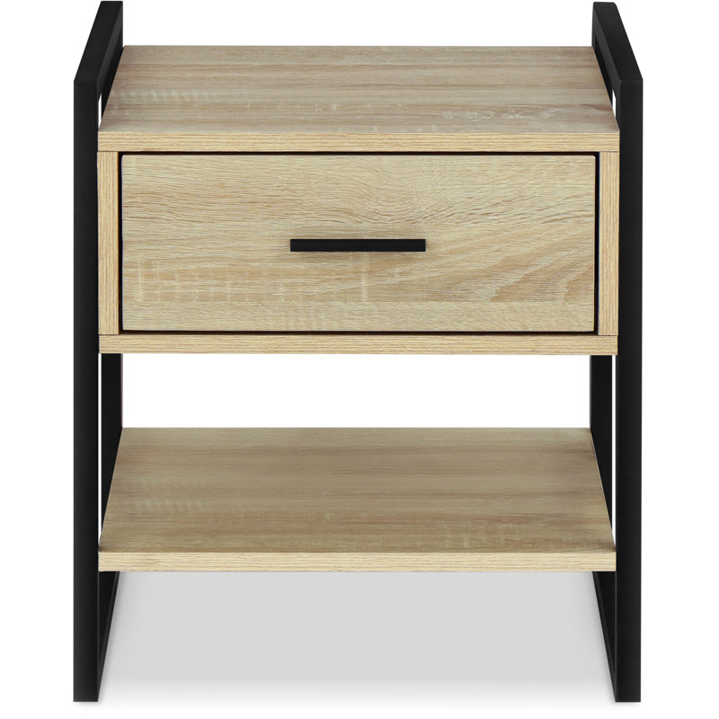 Table de chevet 1 tiroir Manraj, Beige
