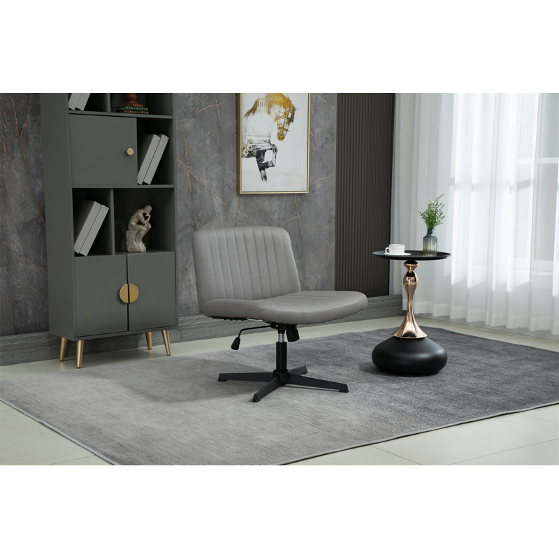 Chaise de travail en similicuir Kliem, gris