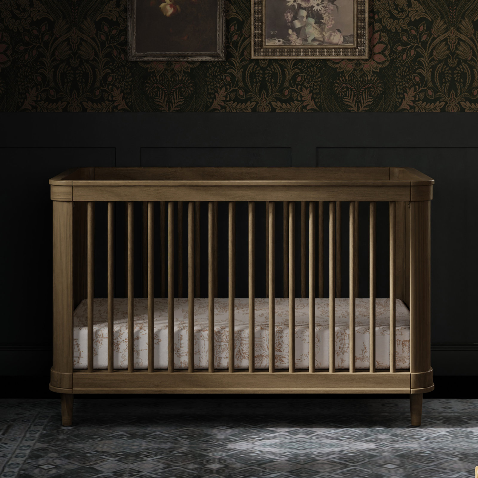 Marin 3-in-1 Convertible Crib, Natural/Walnut