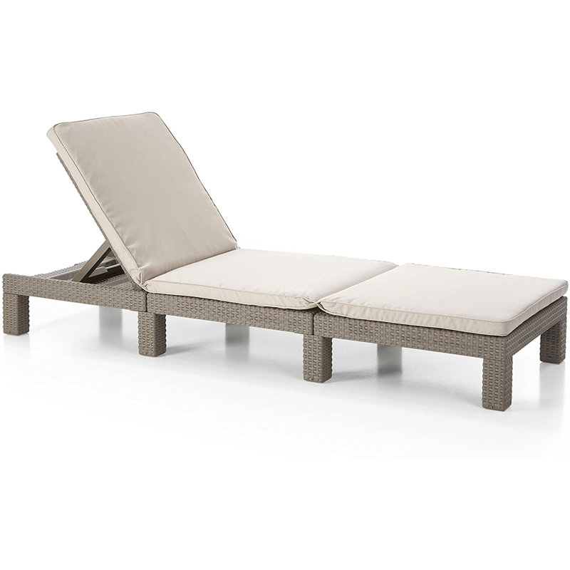 Reclining Sun Lounger with Cushion, Dark Brown