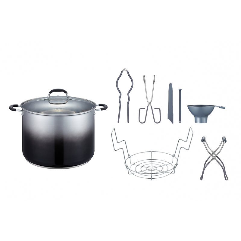 Batterie de cuisine 20 pte Concord Marmite en acier inoxydable avec couvercle, Onyx