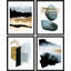 «Bathroom Bathroom Decor Multicolor Blue Pastel Aquarelle Landscape Abstract Shapes Wall Art Relax», impression encadrée sur papier, 4 pièces-97762763-97762766