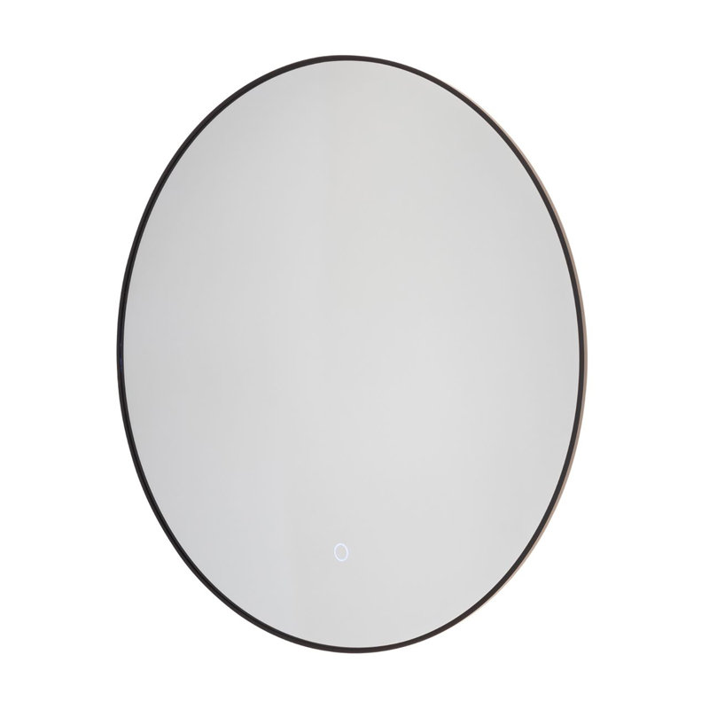 Miroir mural rond, 31,5 po x 23,5 po, Noir