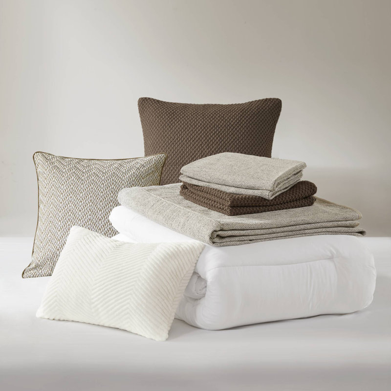 Chapman Neutral Ivory Elegance Ultra-soft 9-Piece King Comforter Set, King Comforter + 8 Additional Pieces