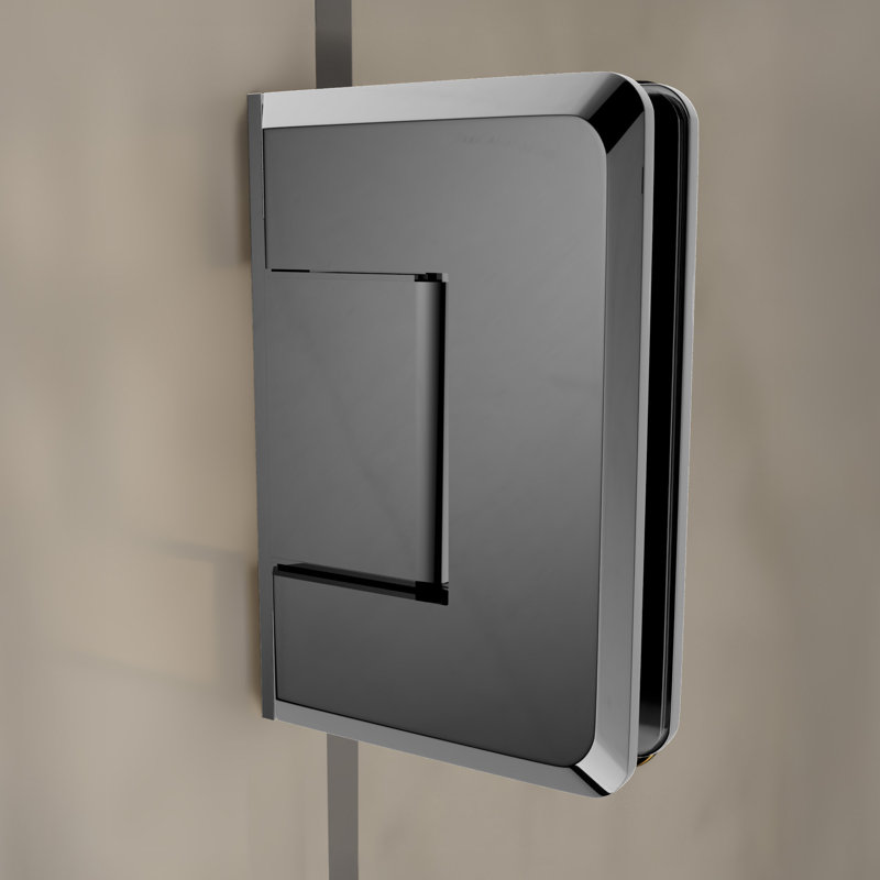 Charnière de porte de douche en verre à fixation murale de 3/8 po et 1/2 po d'épaisseur de verre avec plaque arrière décalée au fini nickel noir