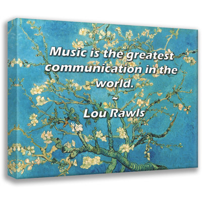 Citation artistique «La musique est la meilleure communication au monde». Toile tendue par Lou Rawls Gallery