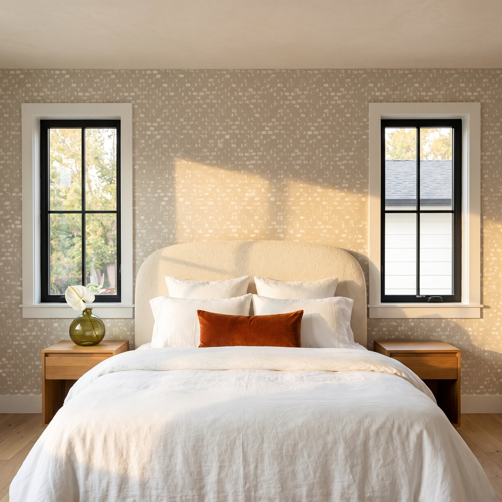 Modern Geometric Wallpaper, Bone