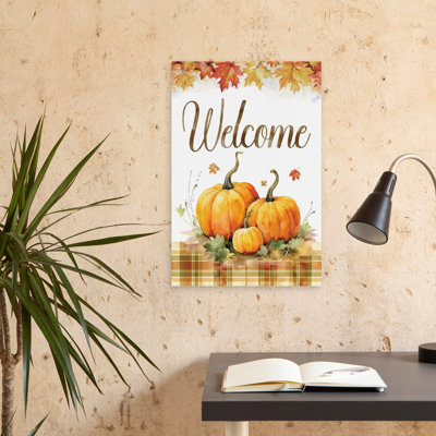 Welcome Fall - Art contemporain d'automne citrouilles décoratives