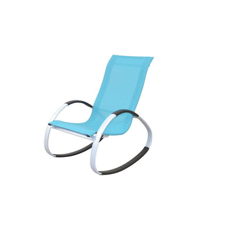 Madrille Metal Outdoor Lounge Chair, Blue