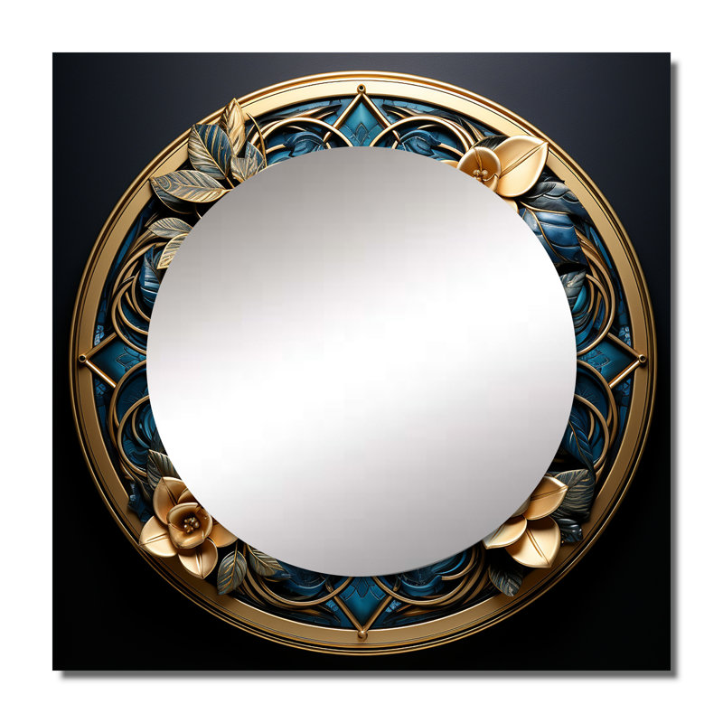 Larrell - Grand miroir mural carré abstrait Botanicals pour chambre à coucher, 23 po x 23 po