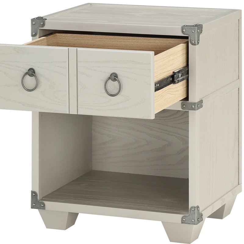Table de chevet de 22,5 pouces de large avec tiroir et tablette de rangement double