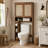 Over-the-Toilet Cabinet with Adjustable Shelves -Light Brown-984481387