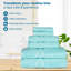 Ultra-Soft Cotton Solid Double Line Dobby Border Quick-Drying 12 Piece Assorted Towel Set-98677029