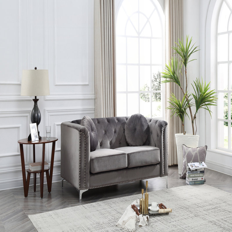 Causeuse Contemporary, Gris foncé