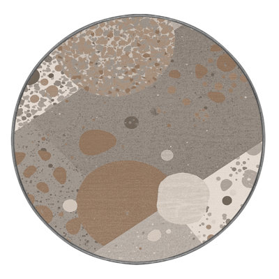 Machine Washable Pantelis Modern & Contemporary Geometric Rug in Gray – Gray Binding
