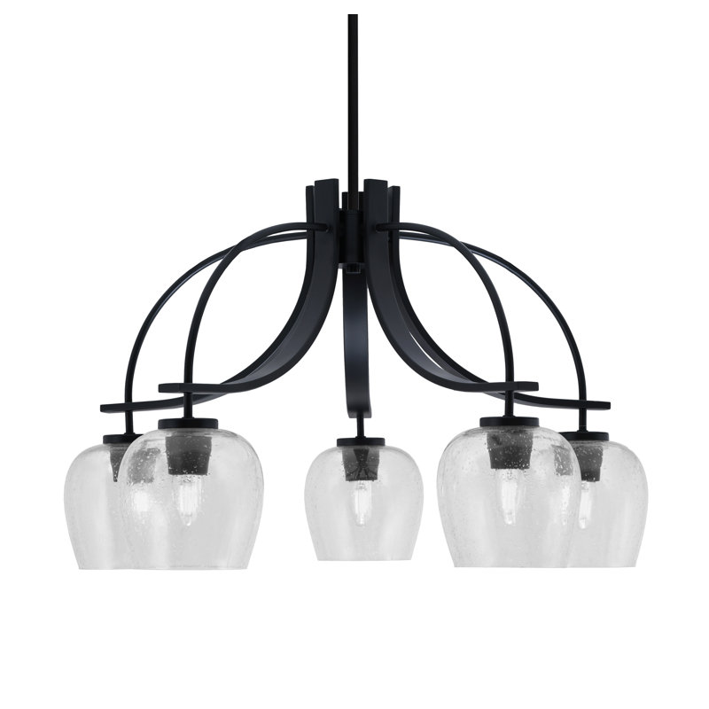 Lustre Cavella, Noir mat, H 16,5 po x l 27,25 po x P 27,25 po, 5