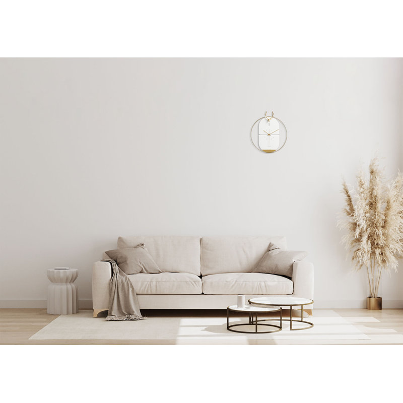 Wood Wall Clock, White