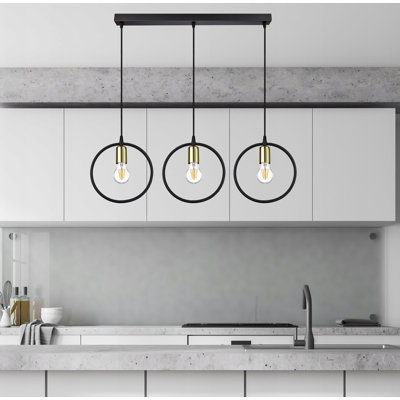 O'Connell 3 - Light Black/Gold Kitchen Island Pendant