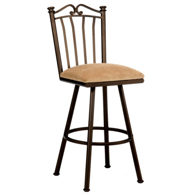 Swivel Upholstered Counter Stool with Metal Frame