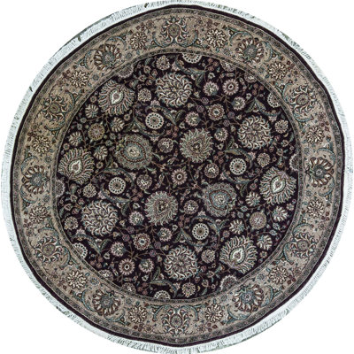 Wool Oriental Area Rug in Aubergine/Beige