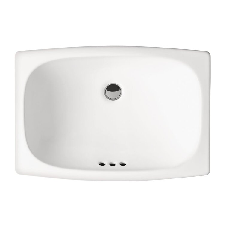 Stinson Ceramic Rectangular Drop-In Bathroom Sink with Overflow