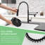 Robinet de cuisine rétractable à DEL, bronze huilé, poignée simple, robinet en bronze à débit d'eau efficace avec douchette, levier, garantie de durabilité